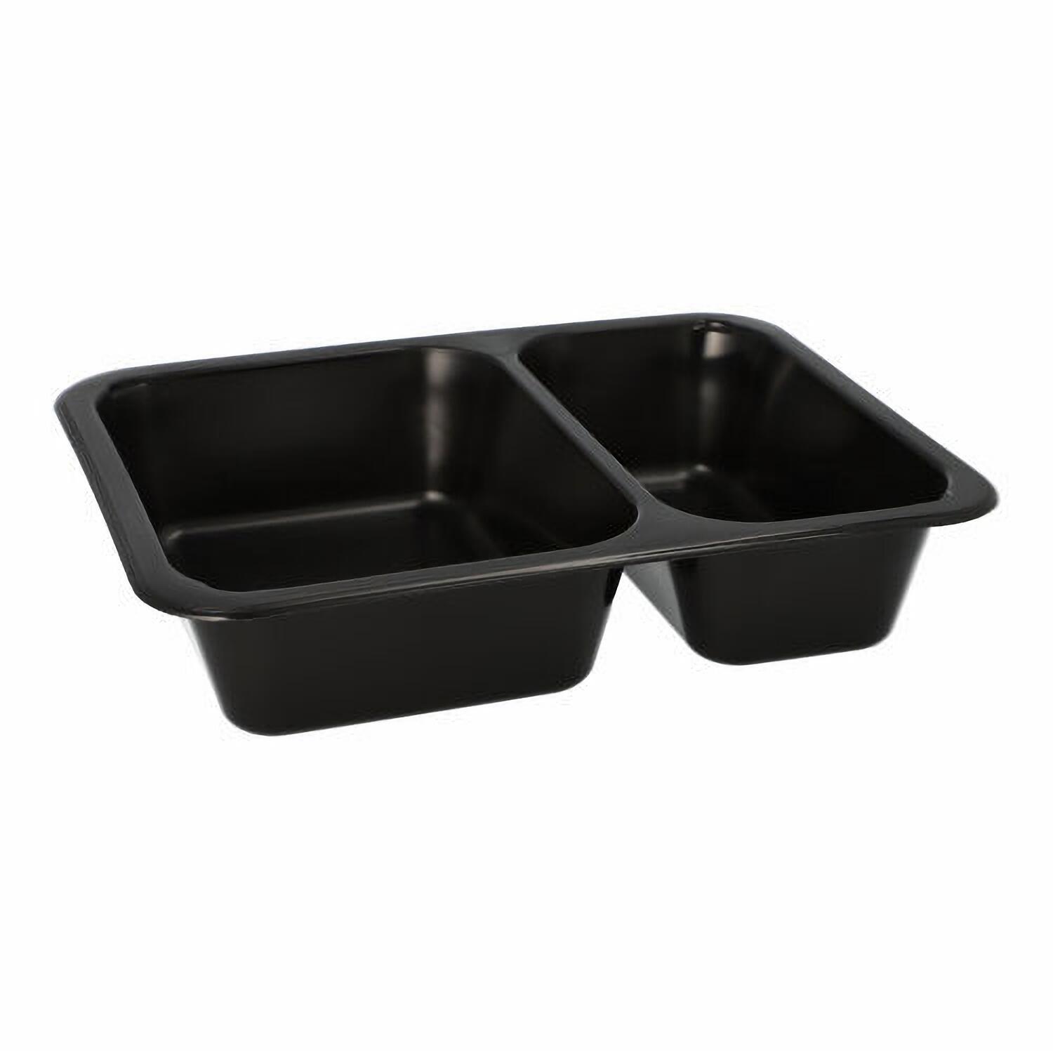 Mehrweg Men�schalen 2-geteilt 22,7 x 17,8cm Mikrowellengeeignet schwarz, 20 Stk.