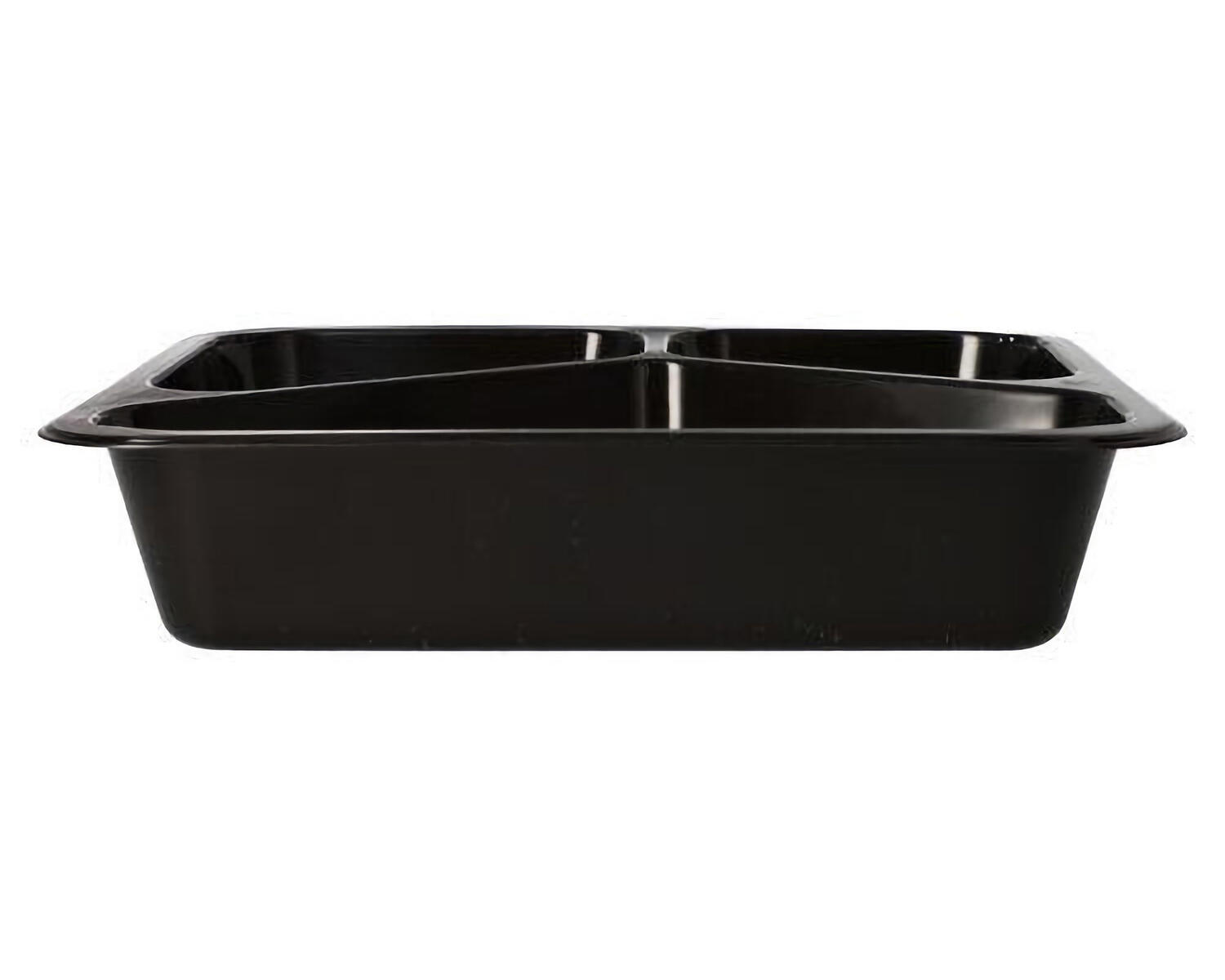 Mehrweg Men�schalen 3-geteilt 22,7 x 17,8cm Mikrowellengeeignet schwarz, 20 Stk.
