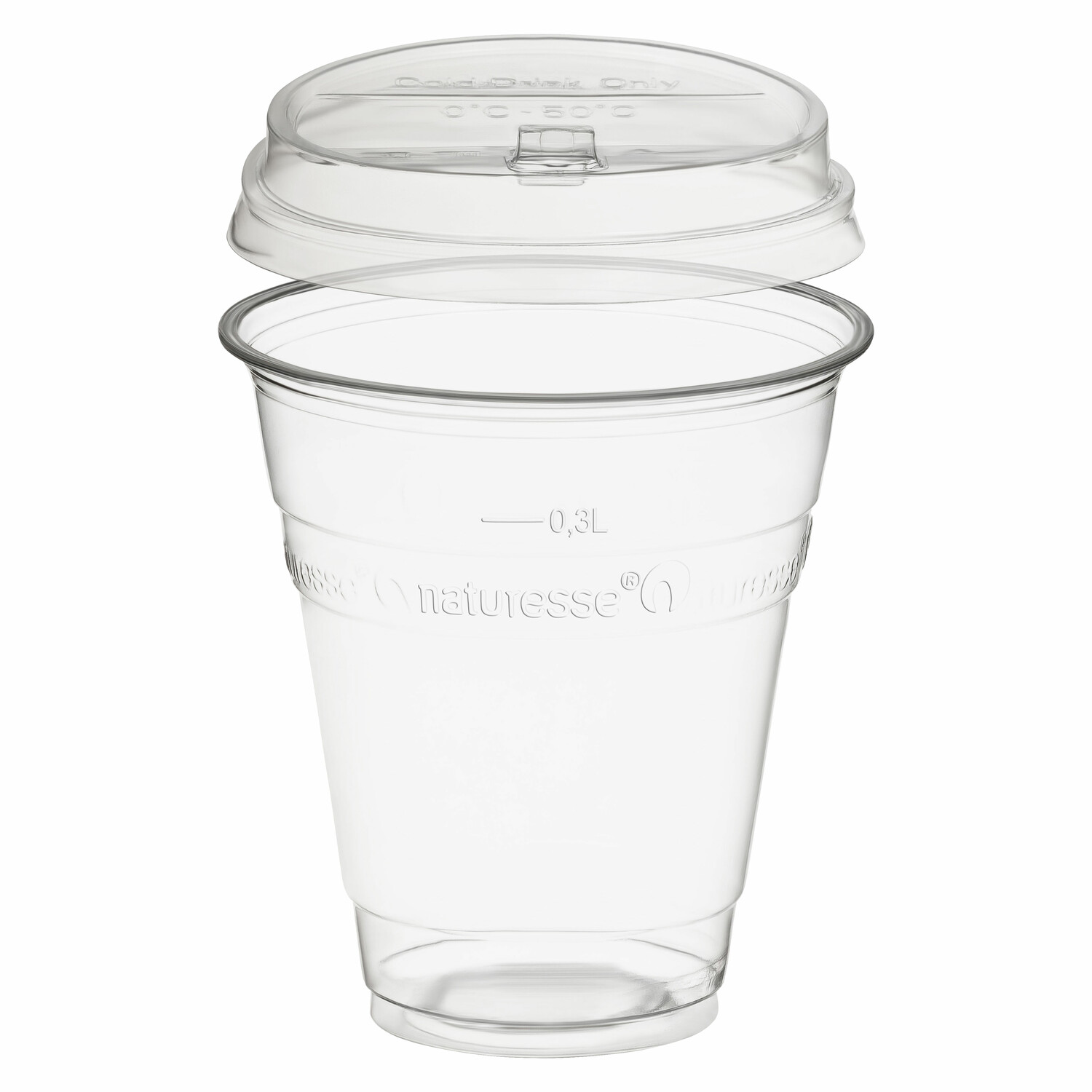 BIO Trinkbecher 300ml + Deckel mit Klapp�ffnung aus Biokunststoff (PLA) 100 Stk.