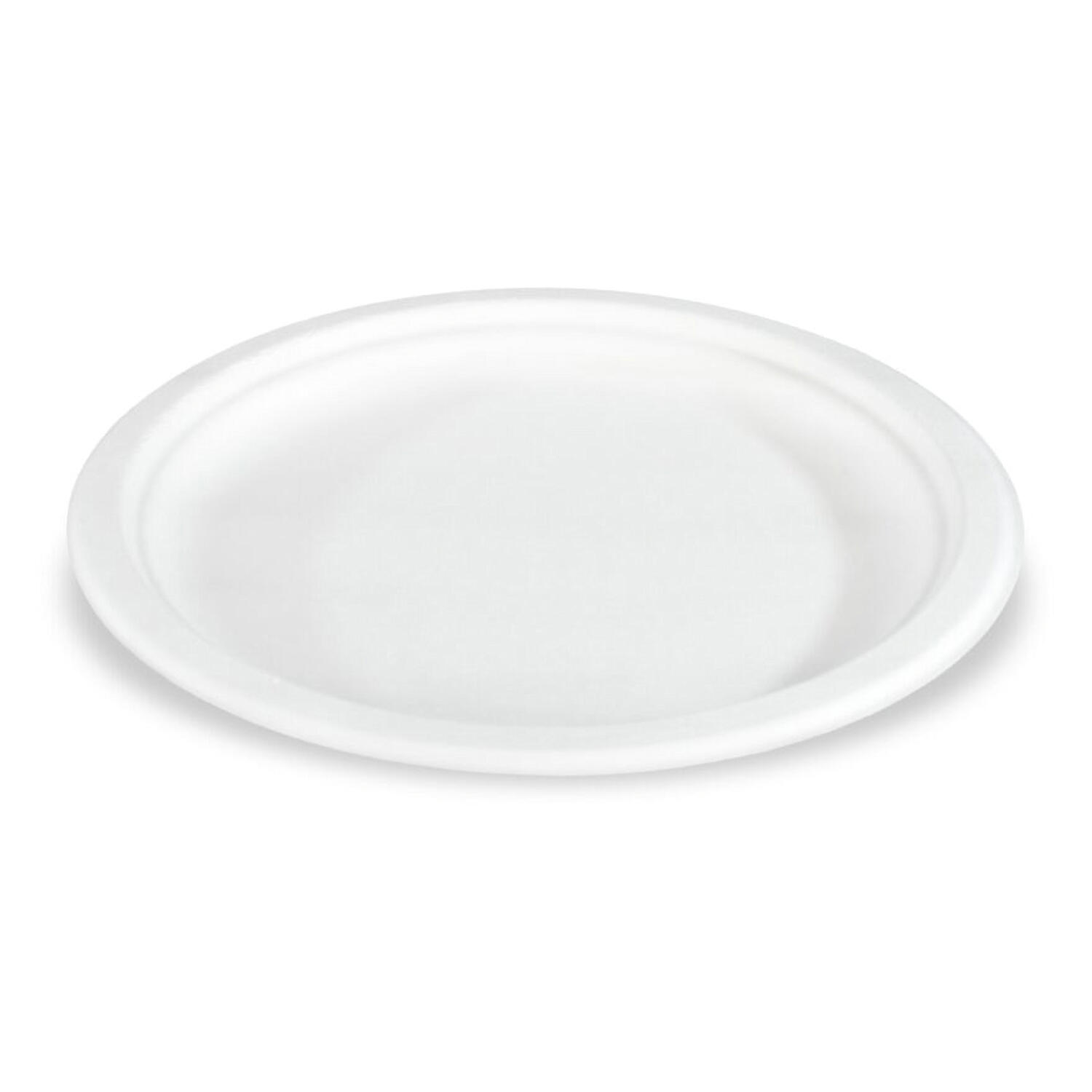 Bio Teller aus Zuckerrohr rund � 23cm wei� kompostierbar, 50 Stk.