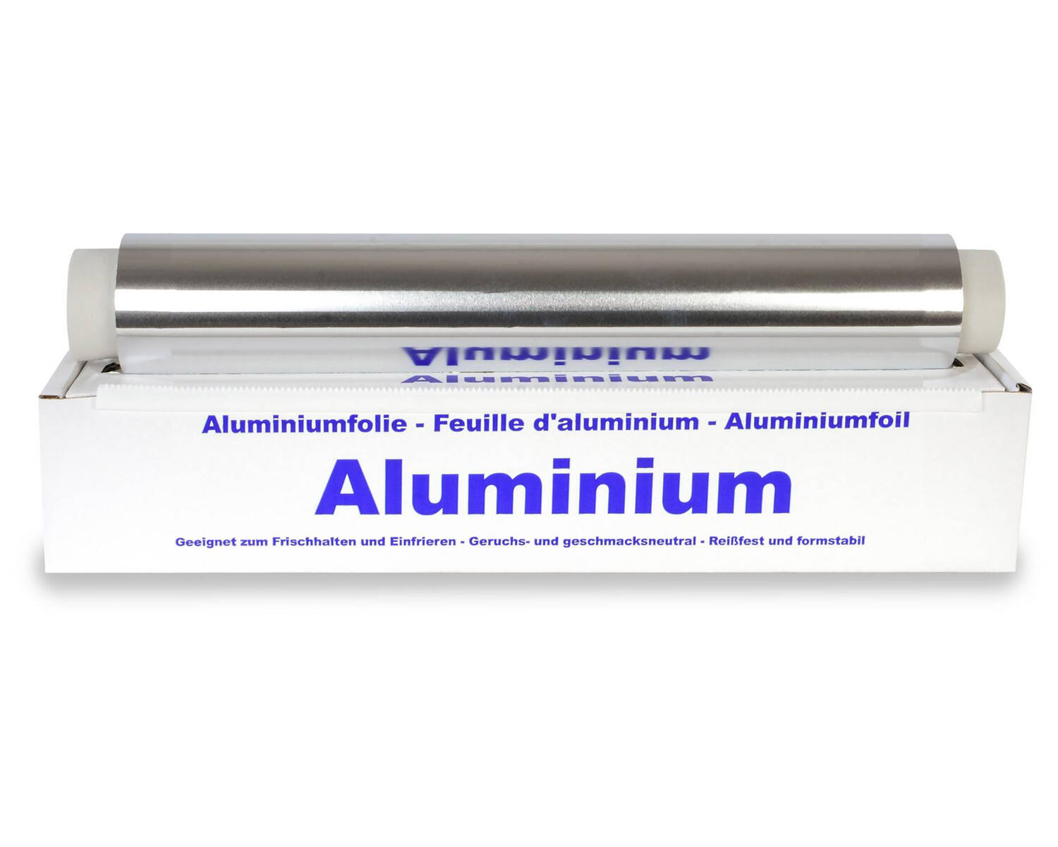 Alufolie in praktischer Spenderbox mit Abriss-Schiene, 29 cm x 150 m, 11 my