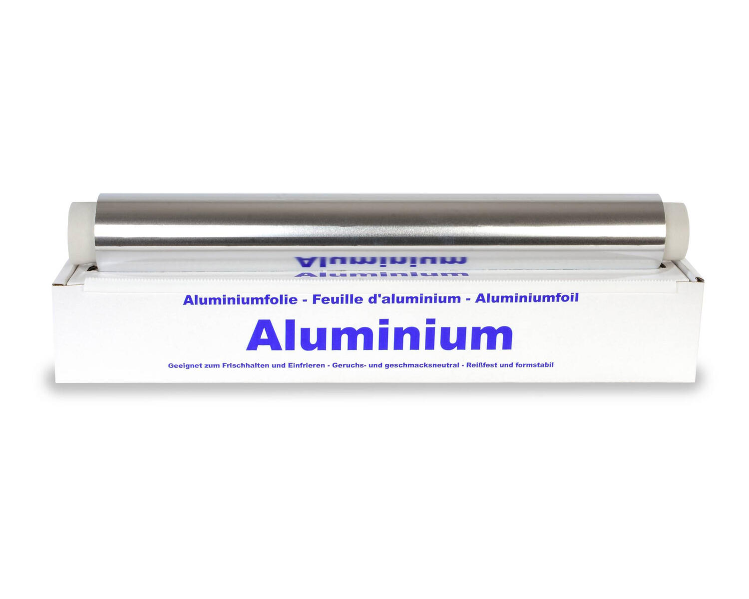 Alufolie in praktischer Spenderbox mit Abriss-Schiene, 44 cm x 150 m, 11 my