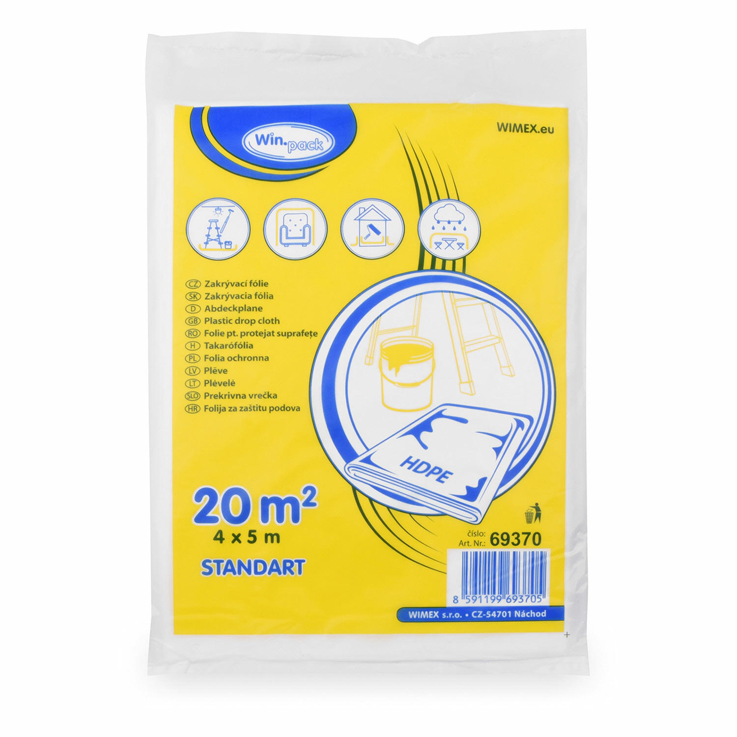 Abdeckplane Allzweckplane zum Schutz vor Farbe, Schmutz, N�sse 4 x 5 m = 20 m2