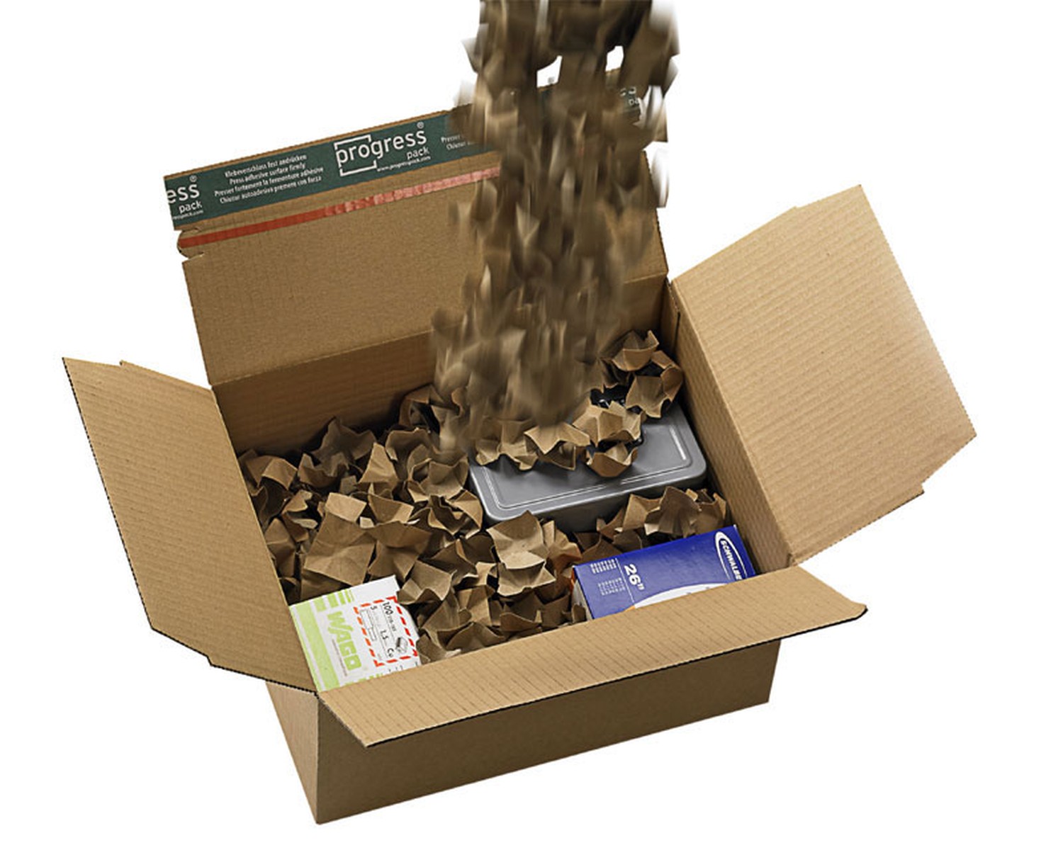 DECOFILL dekorative Papier-Verpackungschips Polsterchips, schwarz, 400 Liter