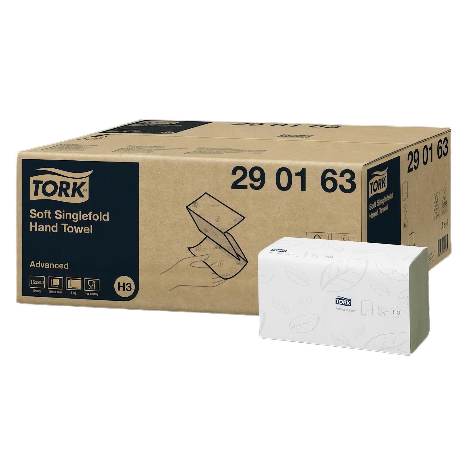 Tork Falthandt�cher V-Falz Advanced H3 25x23cm 2-lagig 15x250 St�ck=3750 St�ck