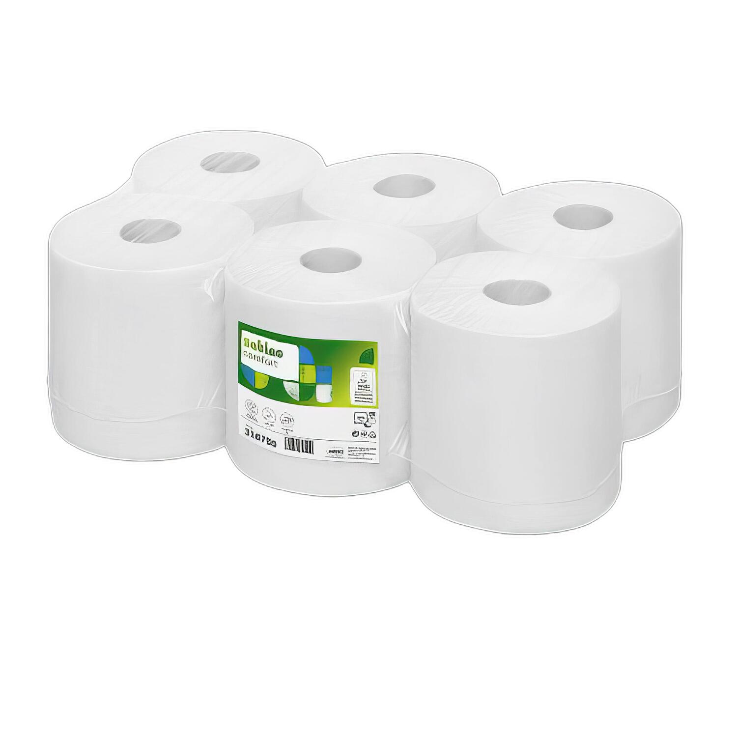 Satino Papierhandtuchrolle Innenabrollung Comfort Midi, System CF1, 2-lagig, 6 Rollen a 138 lfm, 20 x 35 cm perforiert