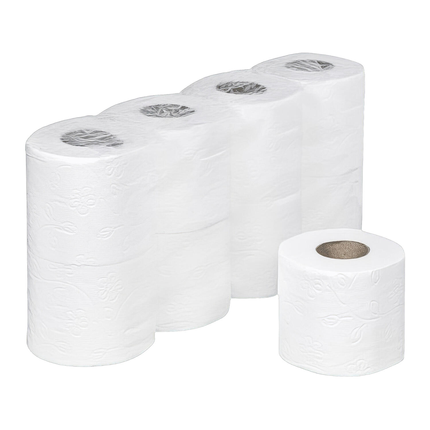 Ecoline Toilettenpapier 3-lagig aus Zellstoff  250 Blatt 9,6x11 cm, 56 Rollen