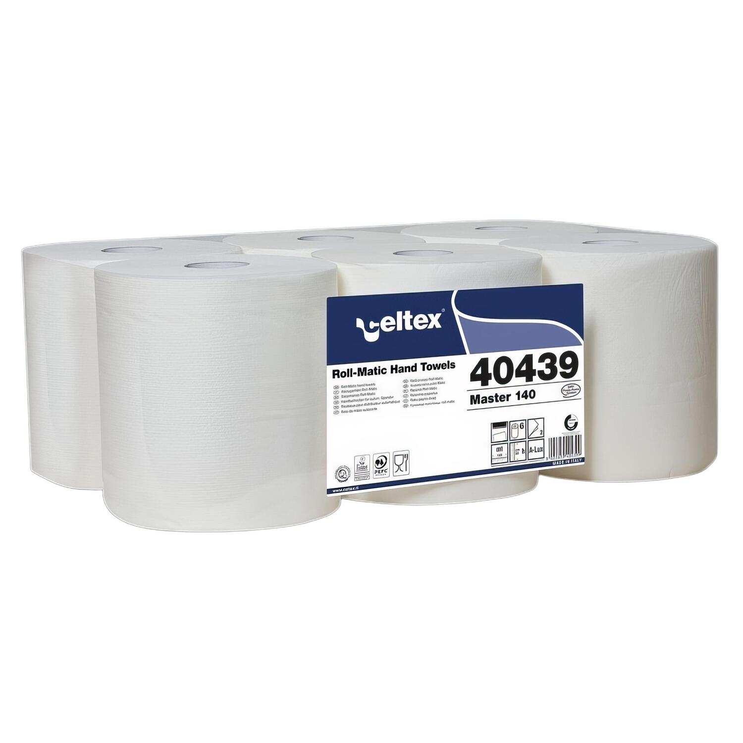 Celtex Rollenhandtuch weiss 2-lagig 6 Rollen � 140m, 20 cm breit