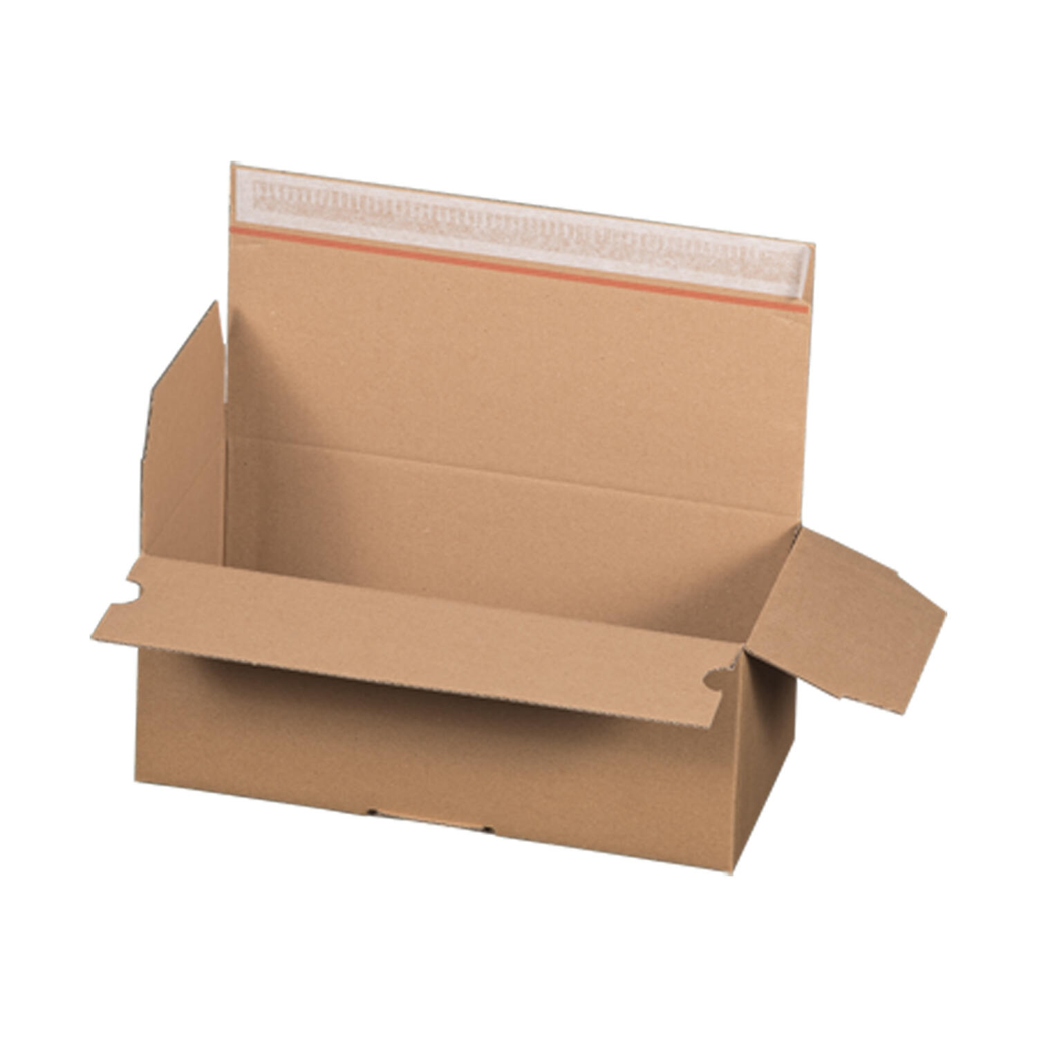 Schnellaufrichtekarton 315x155x120mm Selbstklebeverschluss Aufrei�faden Automatikboden braun