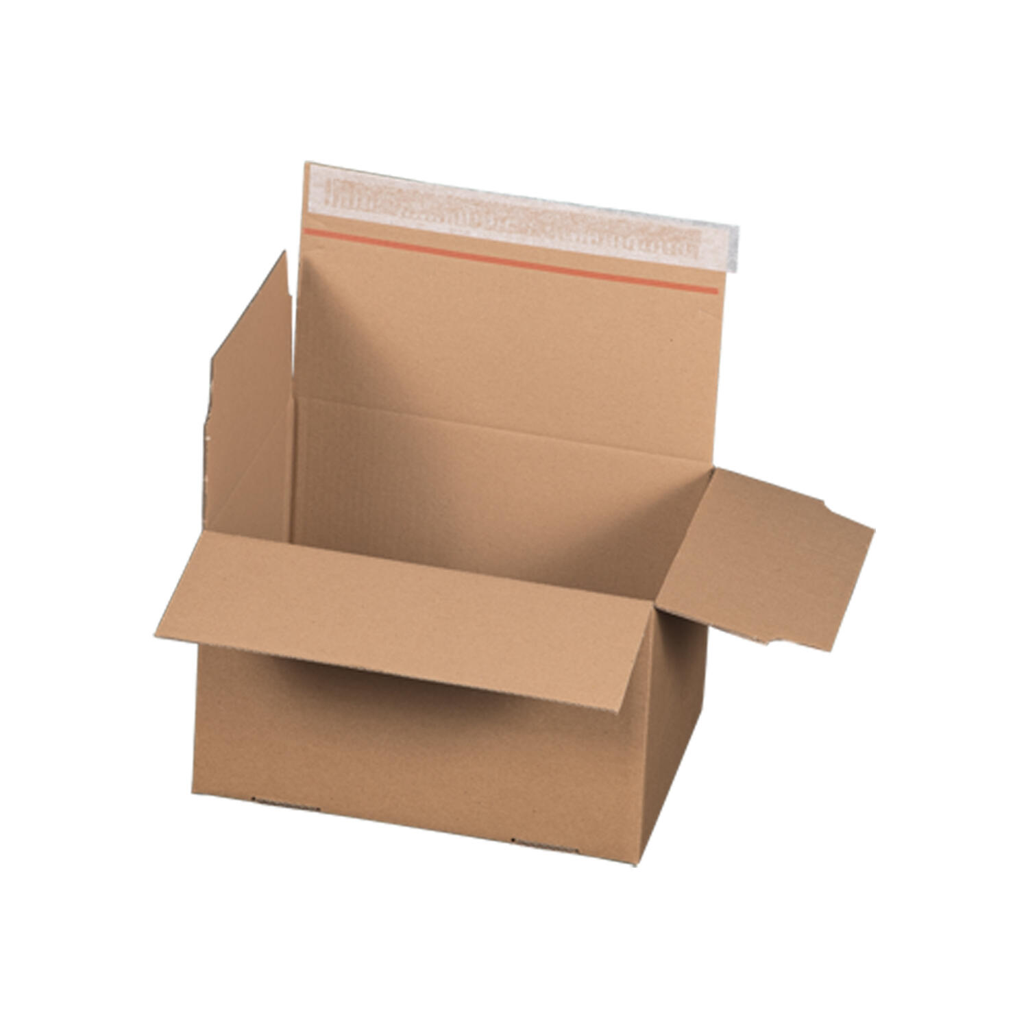 Schnellaufrichtekarton 260x200x160mm Selbstklebeverschluss Aufrei�faden Automatikboden braun