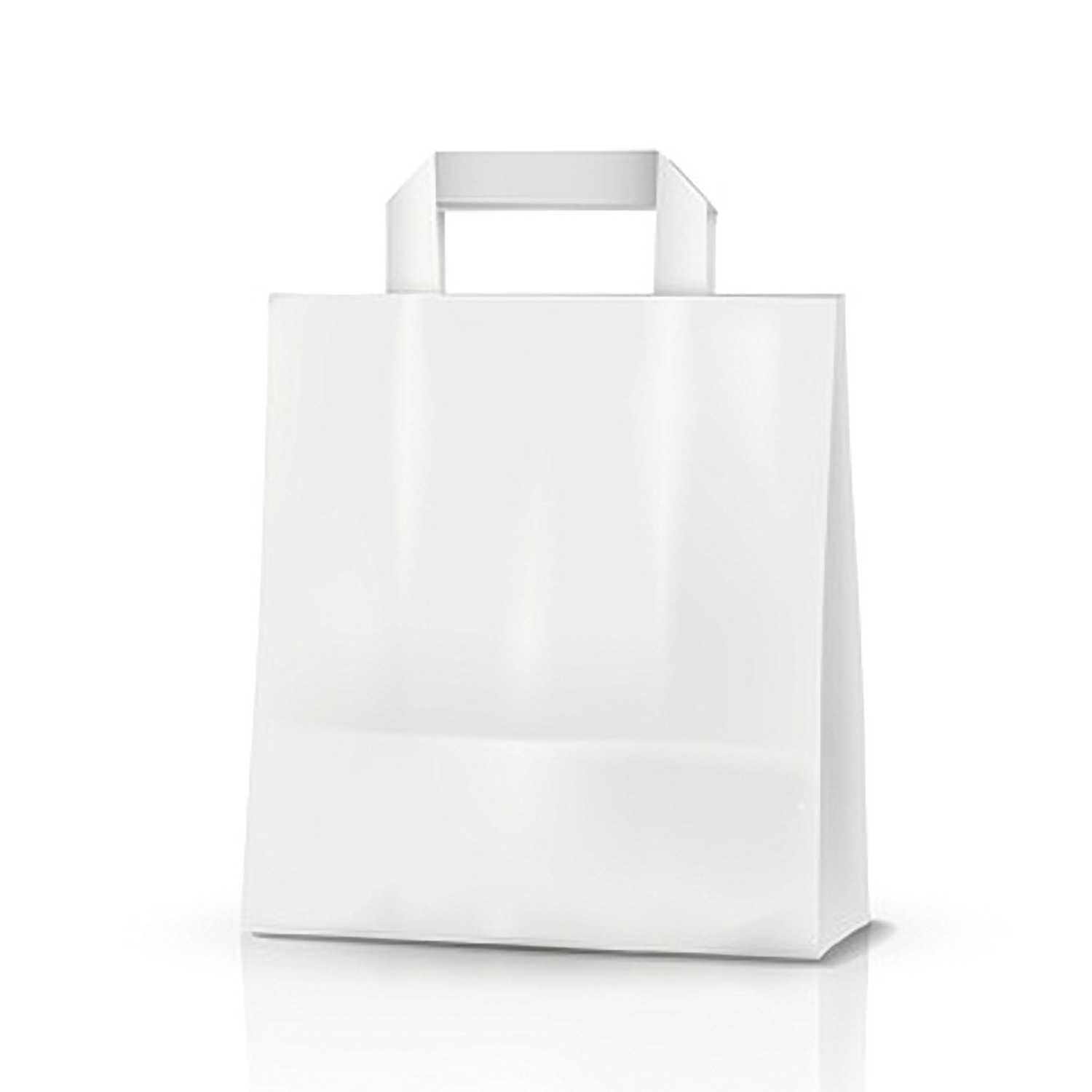 Papiertragetaschen aus Kraftpapier, 220+100x280mm, wei� 70 gr.