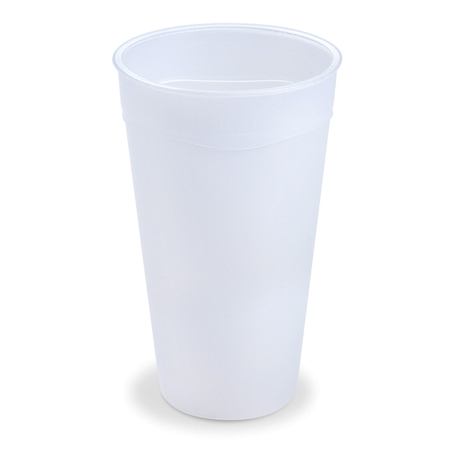 Mehrwegbecher transparent milchig transluzent Eichstrich 500ml � 90mm, 10 Stk.