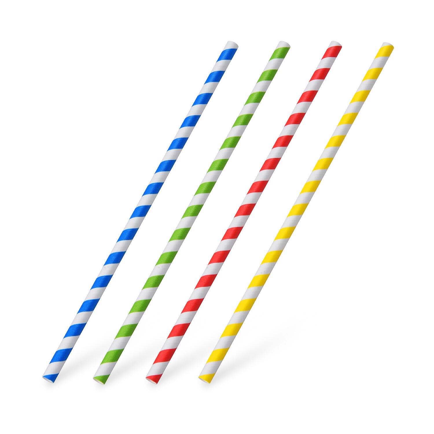 Papiertrinkhalme bunt sortiert 200 mm � 6mm, 25 Stk.