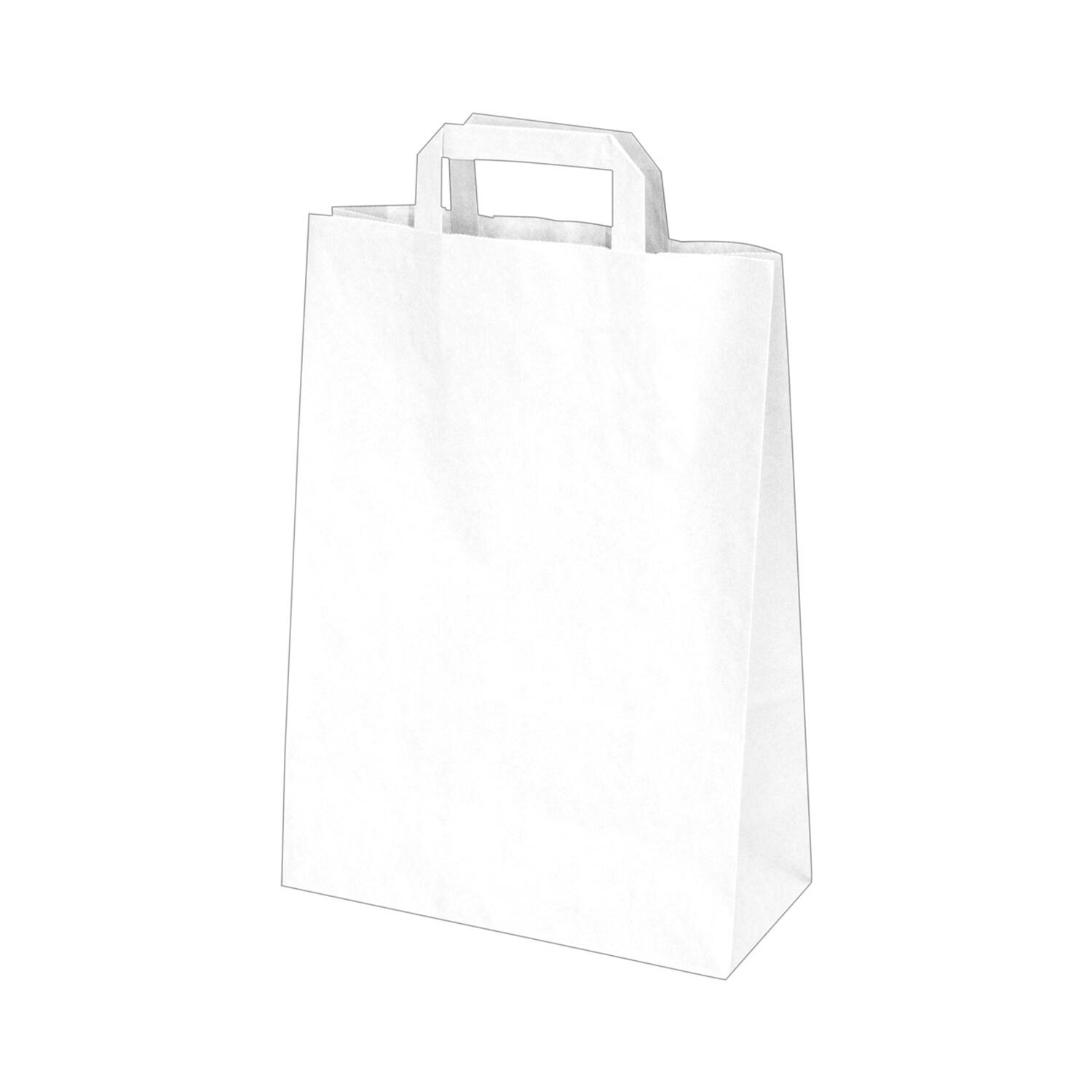 GASTRO Papiertragetaschen 32 x 26 x 14 cm mit EAN-Code wei�, 250 Stk.