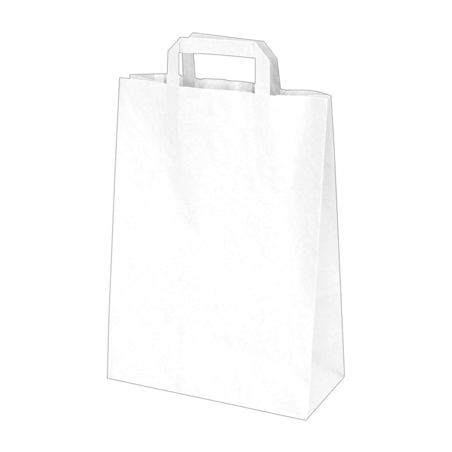 Papiertragetaschen 28 x 22 x 10 cm mit EAN-Code weiss,  50 Stk.