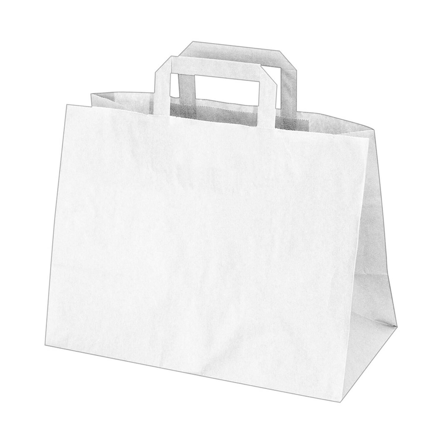 Papiertragetaschen 27 x 32 x 16 cm mit EAN-Code weiss,  50 Stk.