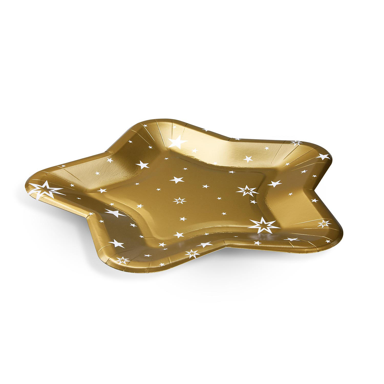 Pappteller Sternform Gold �25 cm - FSC Einwegteller f�r Weihnachten, 6 Stk.