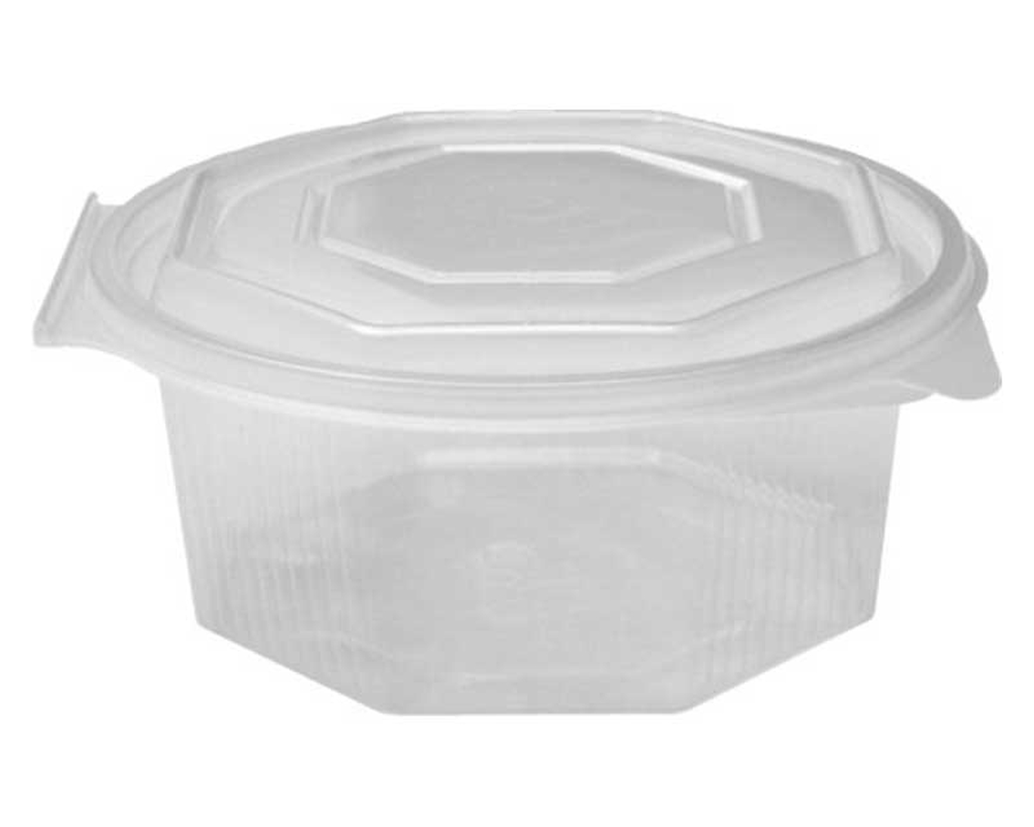 Achteckbecher klar mit angeh�ngtem Deckel  750 ml (PP), 10 Stk.