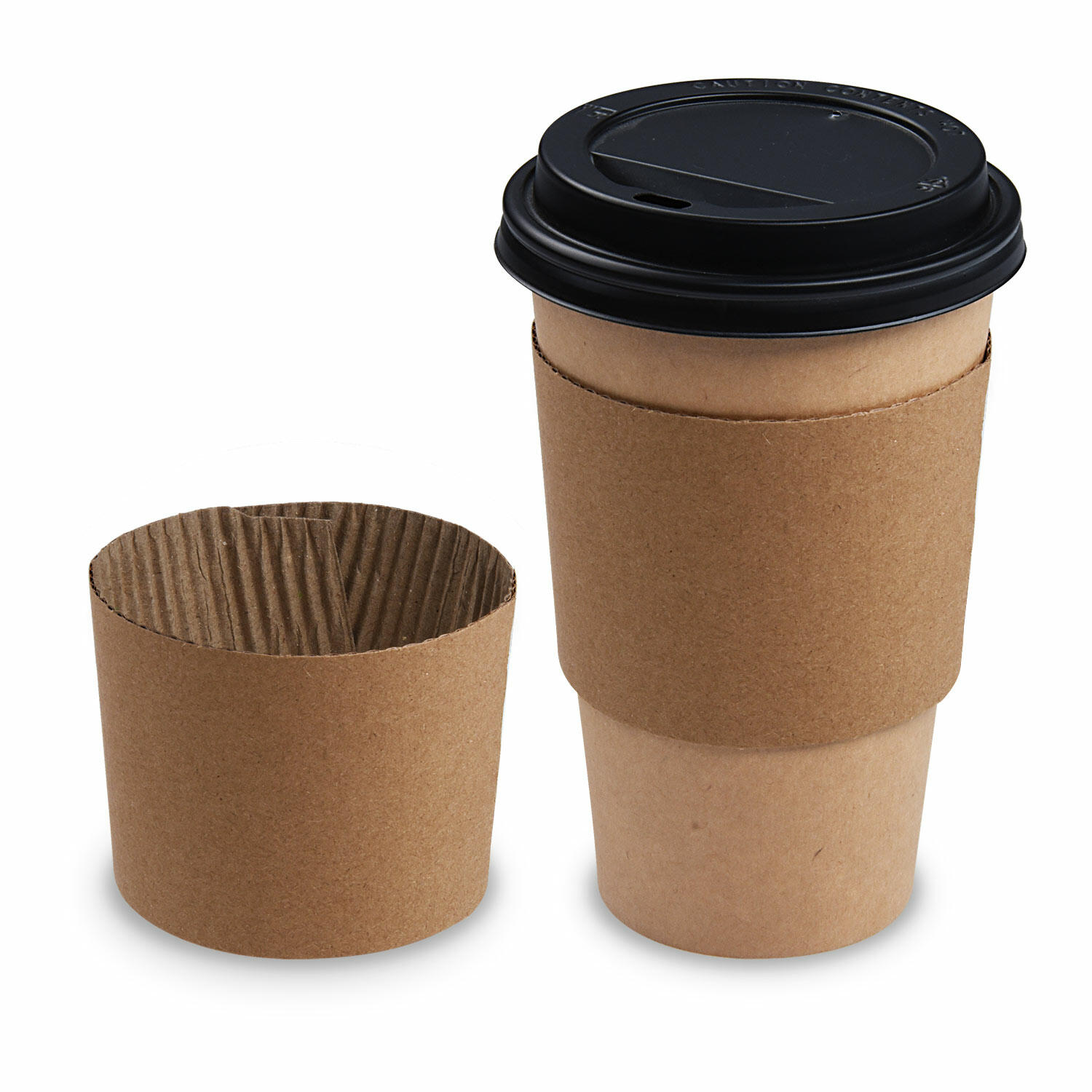 Papier-Manschetten Isolierbanderolen Sleeves braun f�r Becher � 80 mm, 100 Stk.