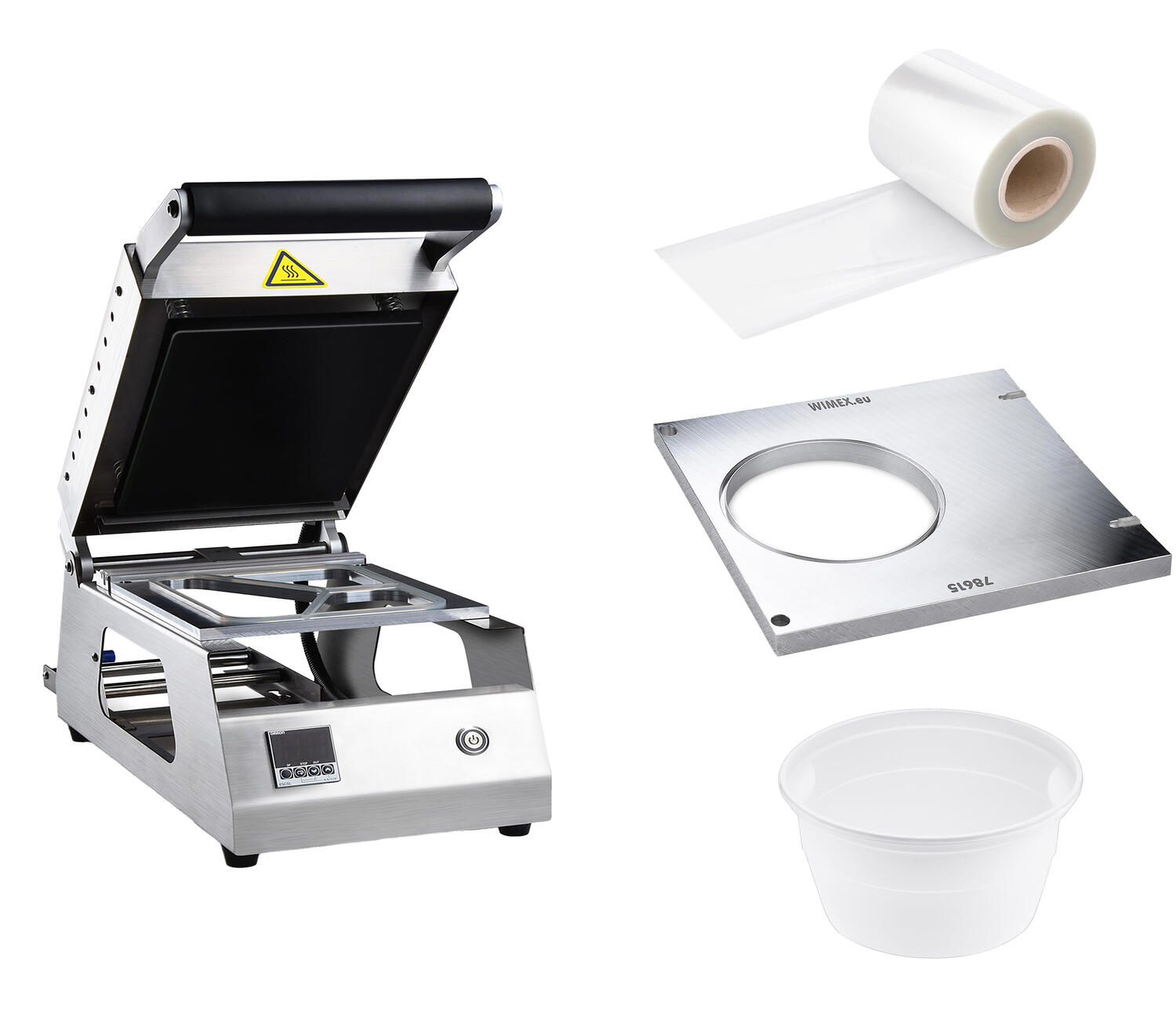 Siegelger�t WX-78600 - 700 Watt / 230 Volt inkl. 300 Suppenschalen, Siegelfolie und passendem Siegelrahmenahmen