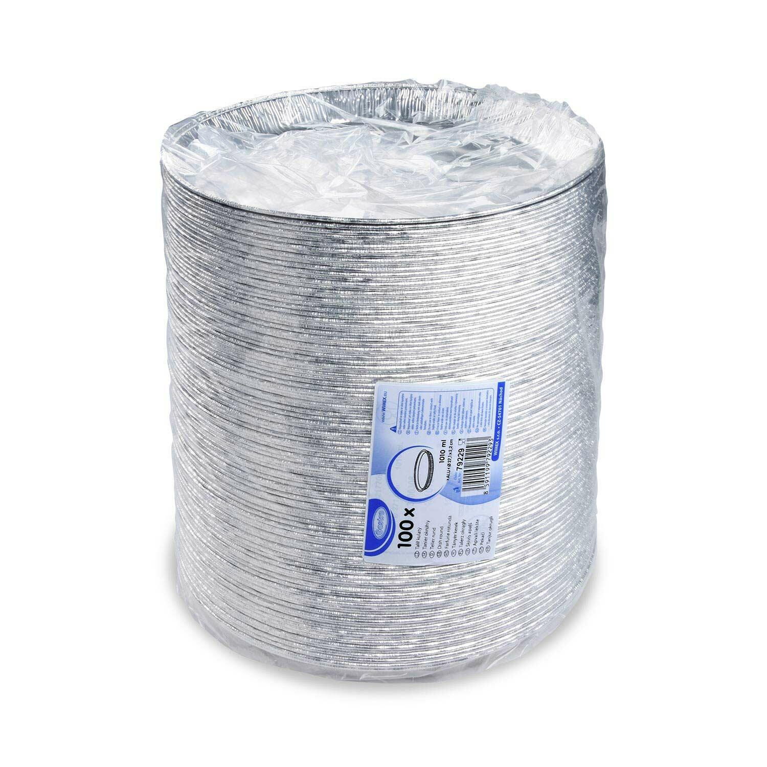 ALU Grill-, Back-, Servier- und Pizzateller rund 1010 ml, � 277x25mm, 100 Stk.