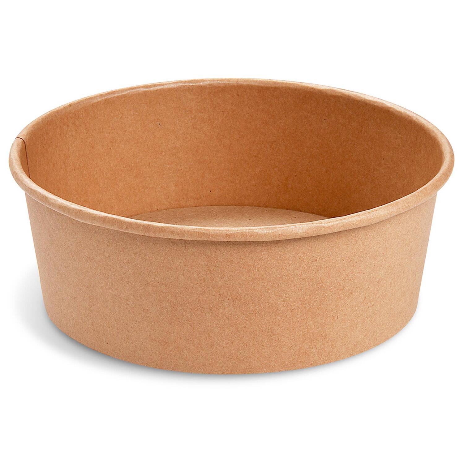 Salatschalen Feinkostschalen braun aus Pappe mit PE beschichtet 1300ml 185mm, 50 Stk.