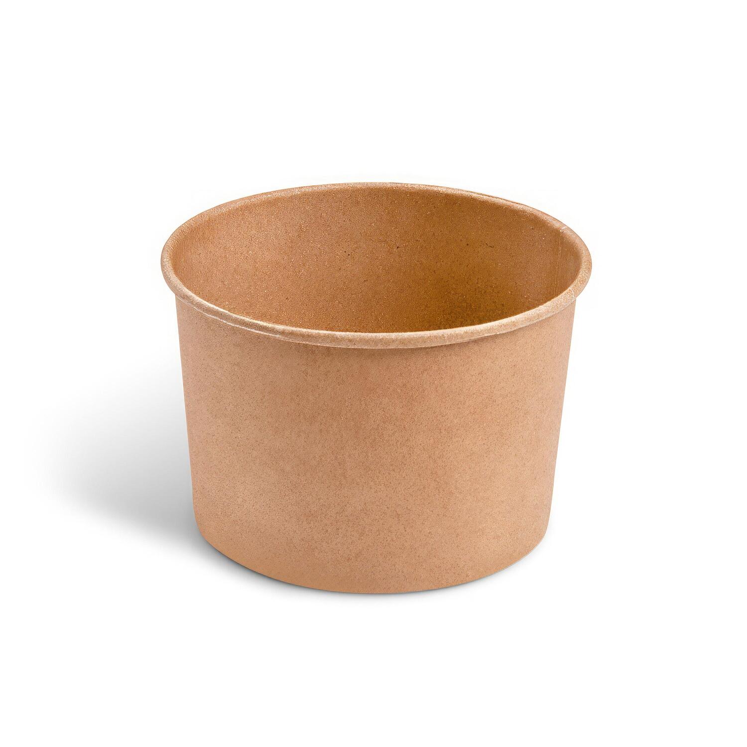 Papierbecher Feinkostbecher Eisbecher rund braun 475 ml, � 11cm, 50 Stk.