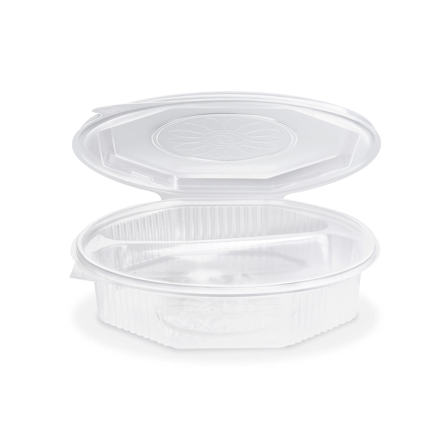 Men�schalen achteckig Achteckbecher klar mit Deckel 2-geteilt, PP, 25 Stk.