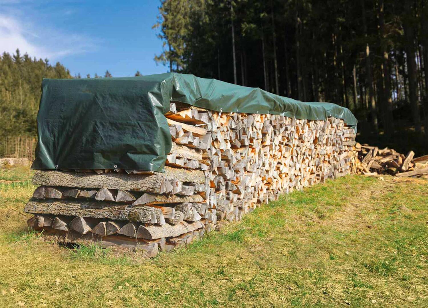 PolyTarp PE Holzabdeckplane Schutzplane 2,5 x 10m gr�n rei�fest wasserdicht 210g/m�