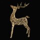 Rentier aus Metall/PET gold, mit LED, warmwei�, 100cm
