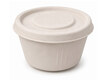 Dressingbecher Dipschale 60ml rund � 62 mm aus Bagasse Zuckerrohr kompostierbar inkl Deckel, 50 Stk.