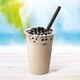 Papiertrinkhalme f�r BUBBLE TEA JUMBO schwarz, einzeln geh�llt 21cm �12 mm, 100 Stk.